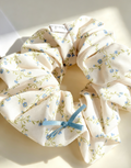 White Ditsy Floral Scrunchie