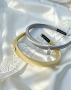 Satin Slim Headband with Crystal Charm