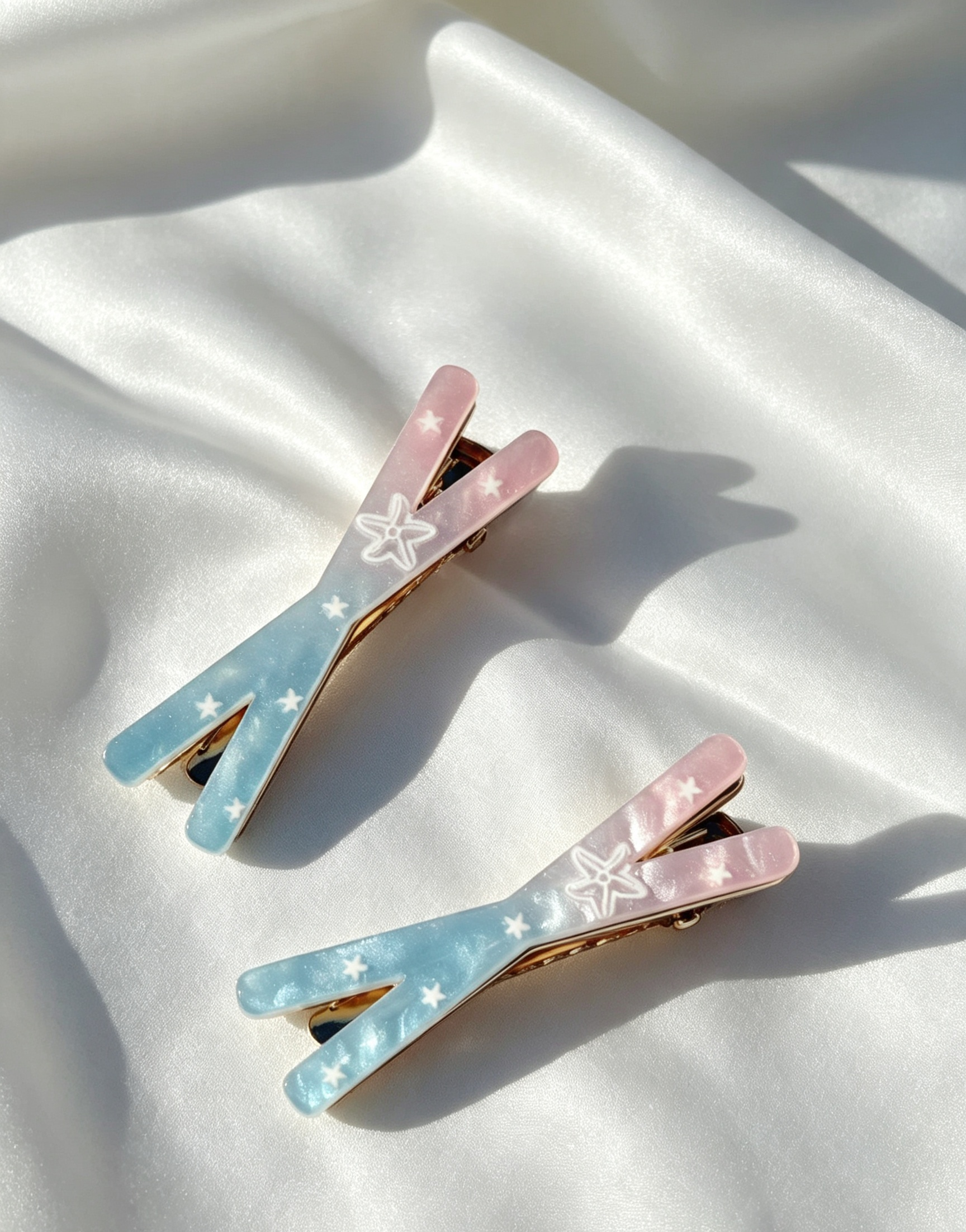 Star Print Y-Shape Duck Bill Hair Clip