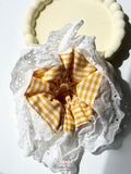 Gingham & Eyelet Lace Scrunchie