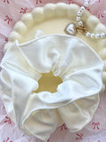 Ivory Satin Scrunchie