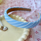 Blue & White Striped Fabric Headband