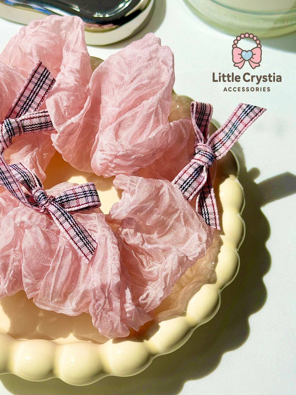Pink Bow Scrunchie