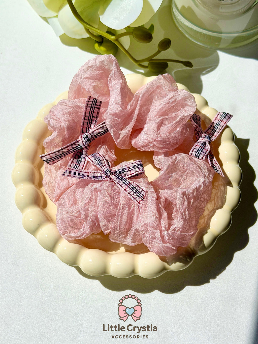 Pink Bow Scrunchie