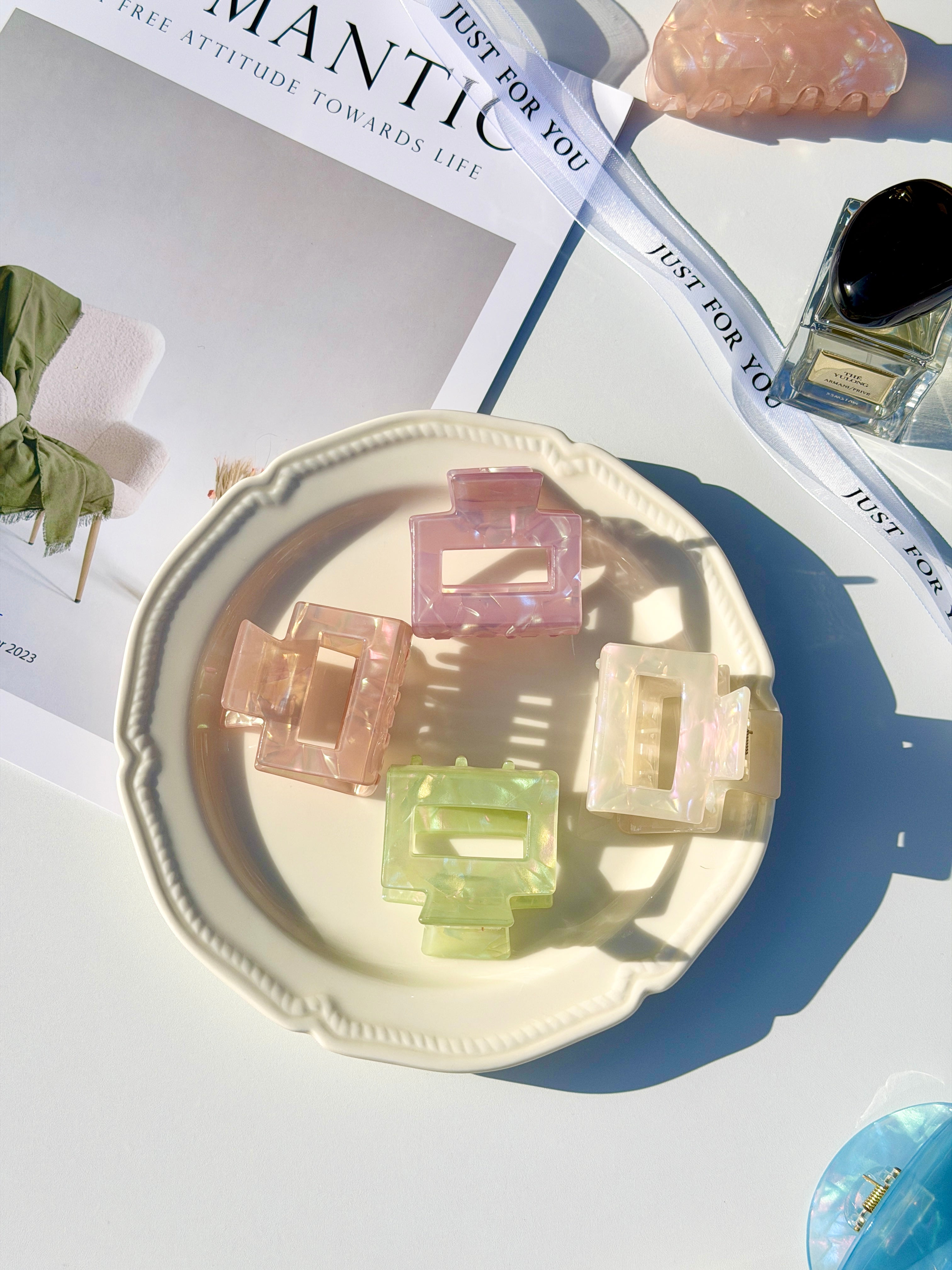 Square Acetate Hair Claw Clip