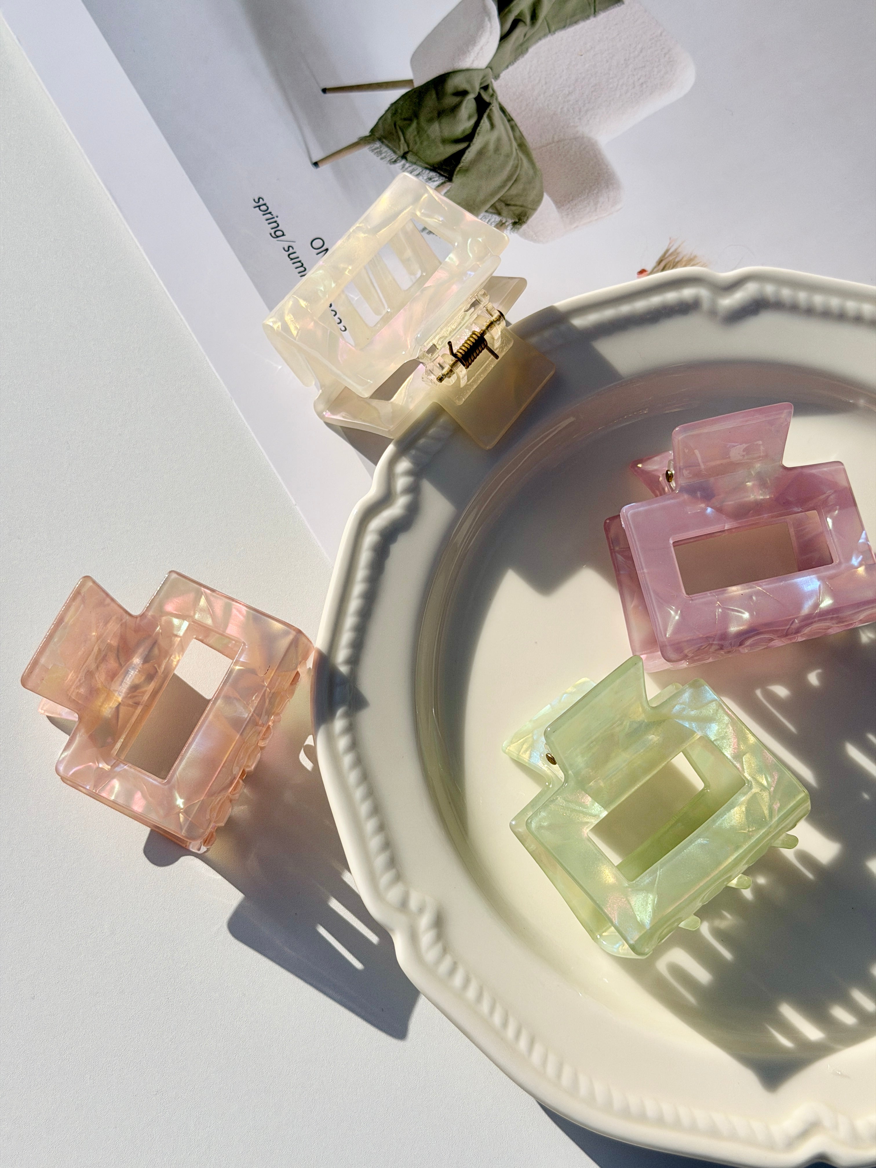 Square Acetate Hair Claw Clip