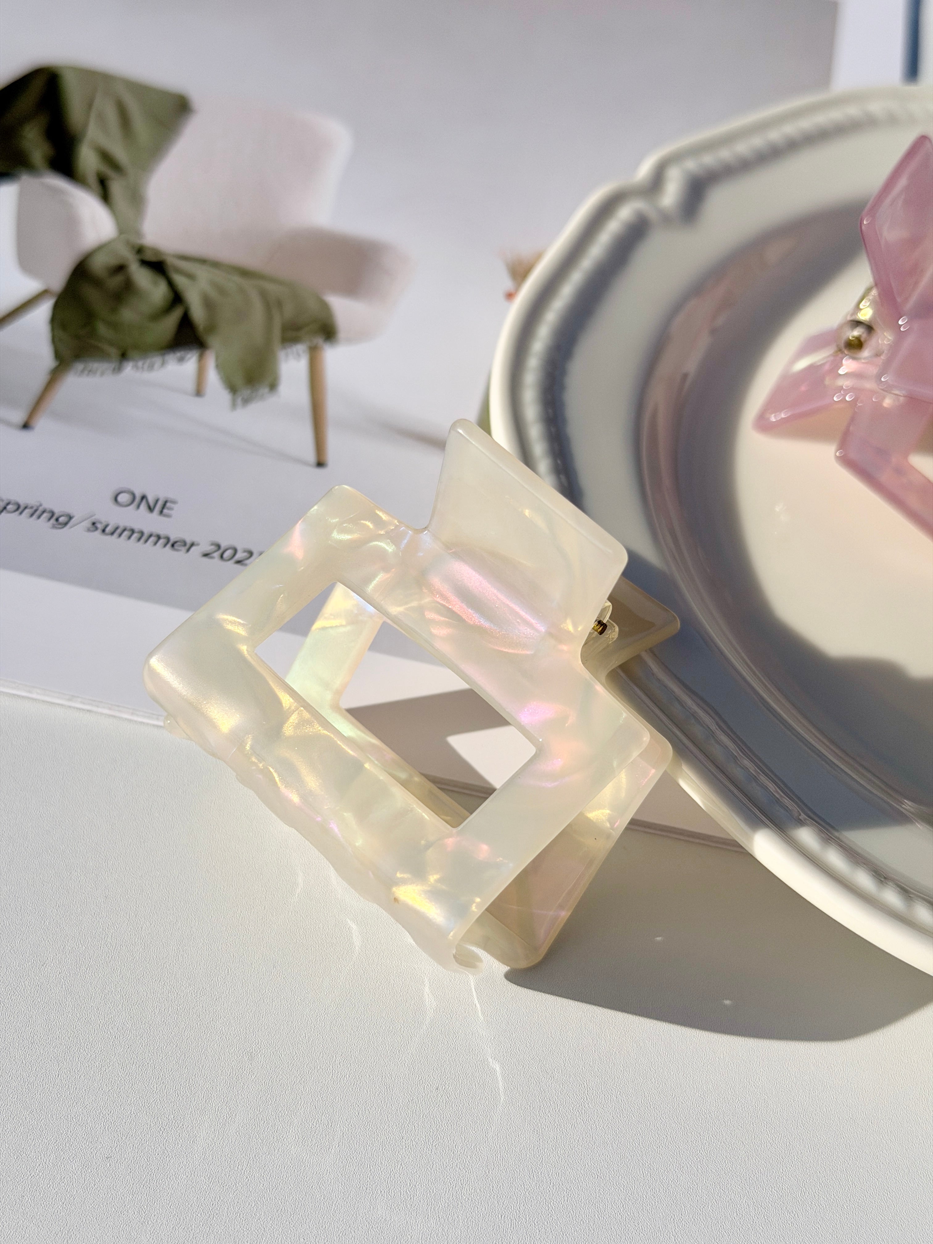 Square Acetate Hair Claw Clip