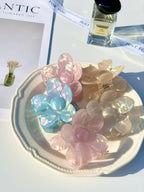 Pearlescent Flower Hair Claw Clip