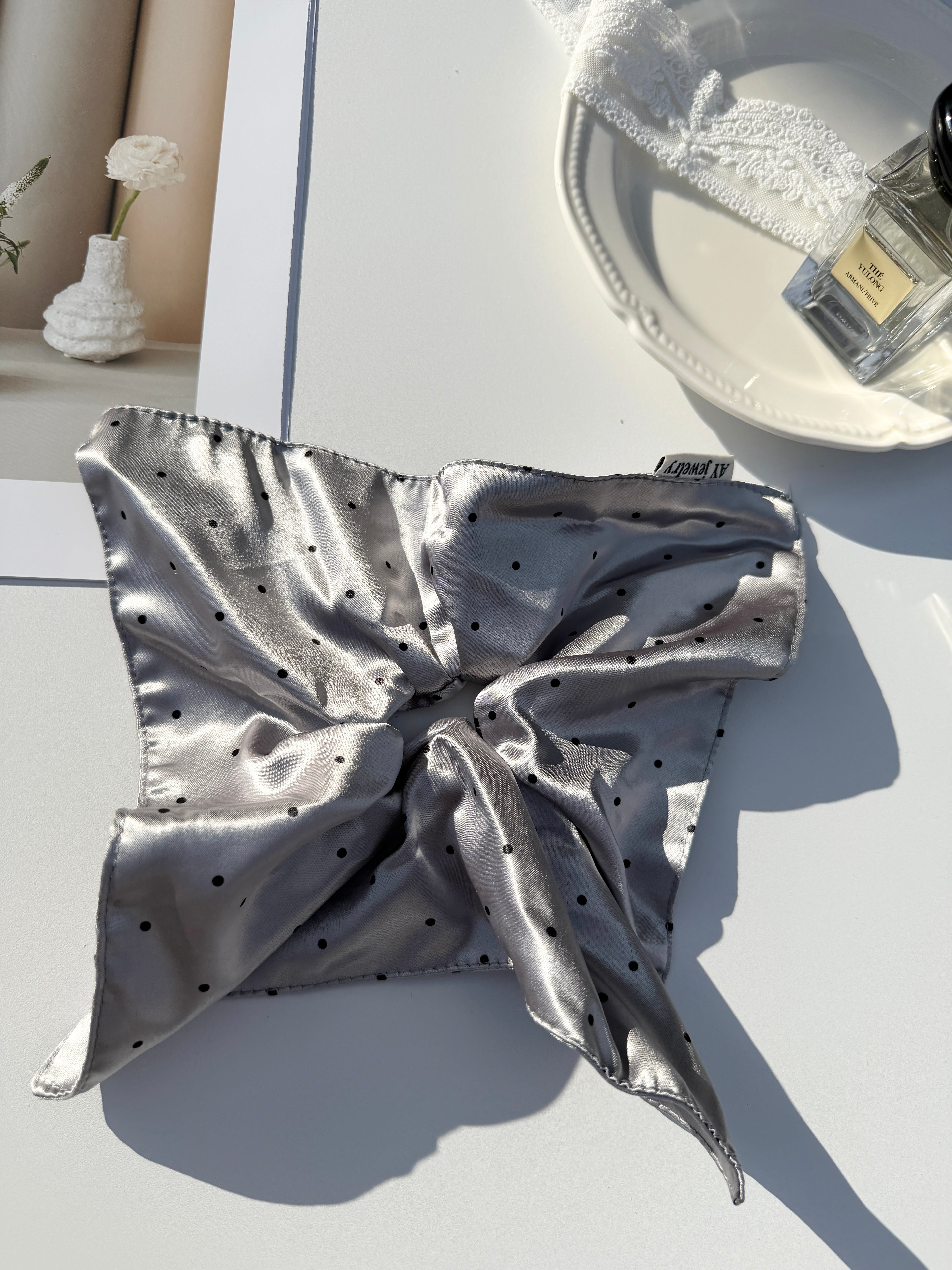 French Satin Ruffle Scrunchie