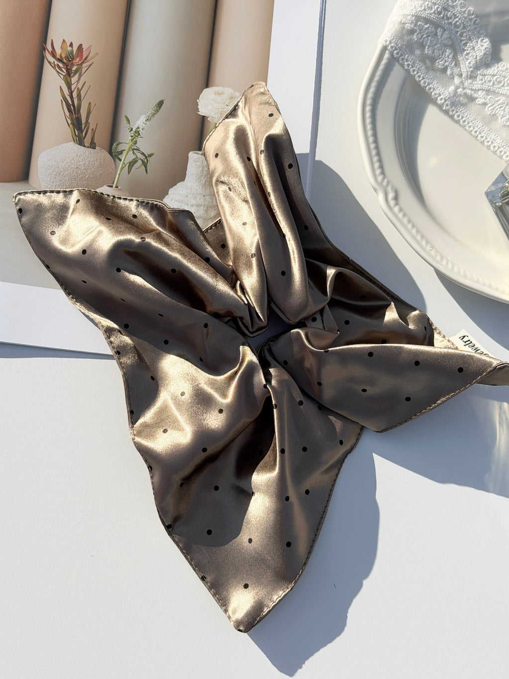 French Satin Ruffle Scrunchie