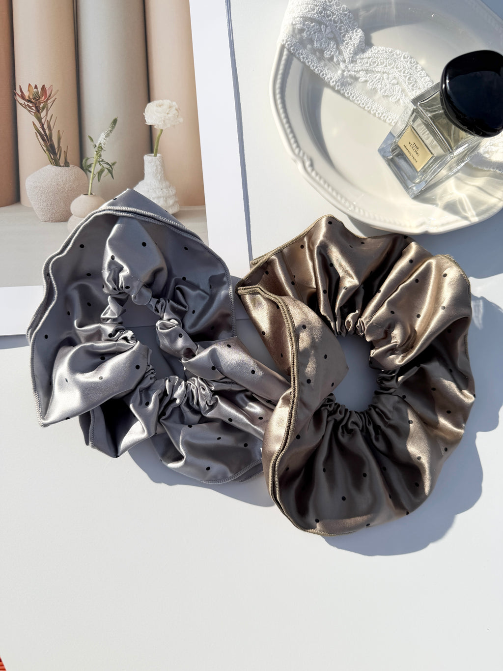 French Satin Ruffle Scrunchie