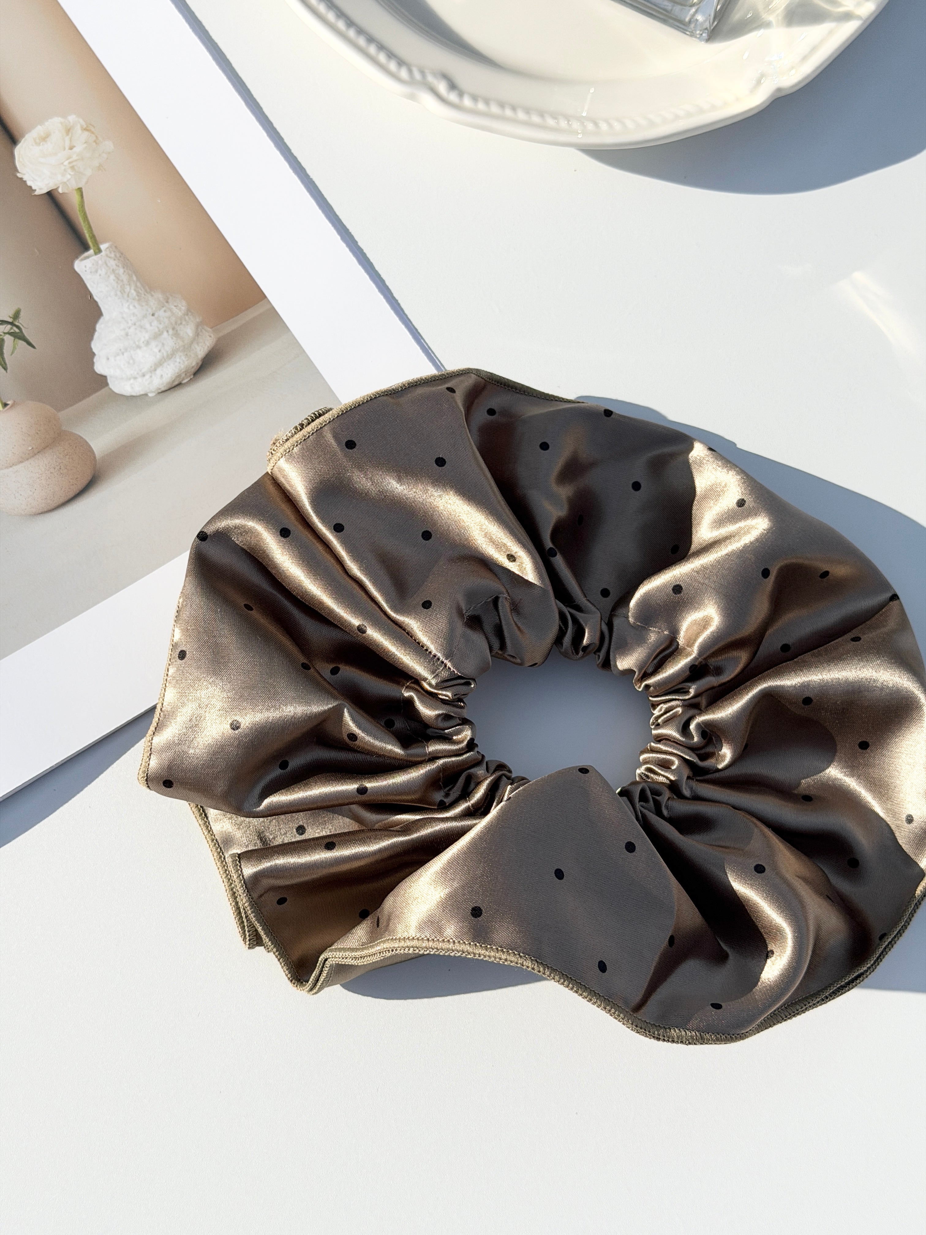 French Satin Ruffle Scrunchie