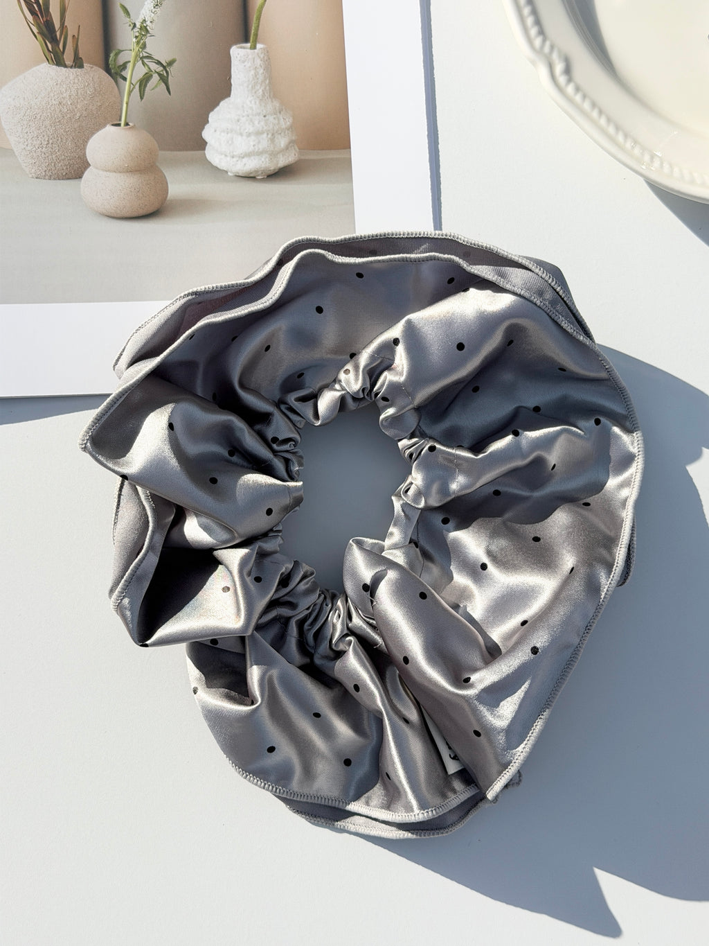 French Satin Ruffle Scrunchie