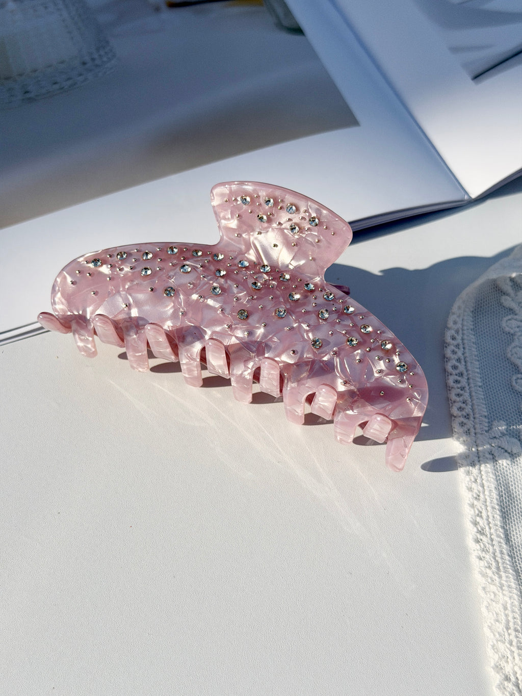 Glitter Crystal Claw Clip