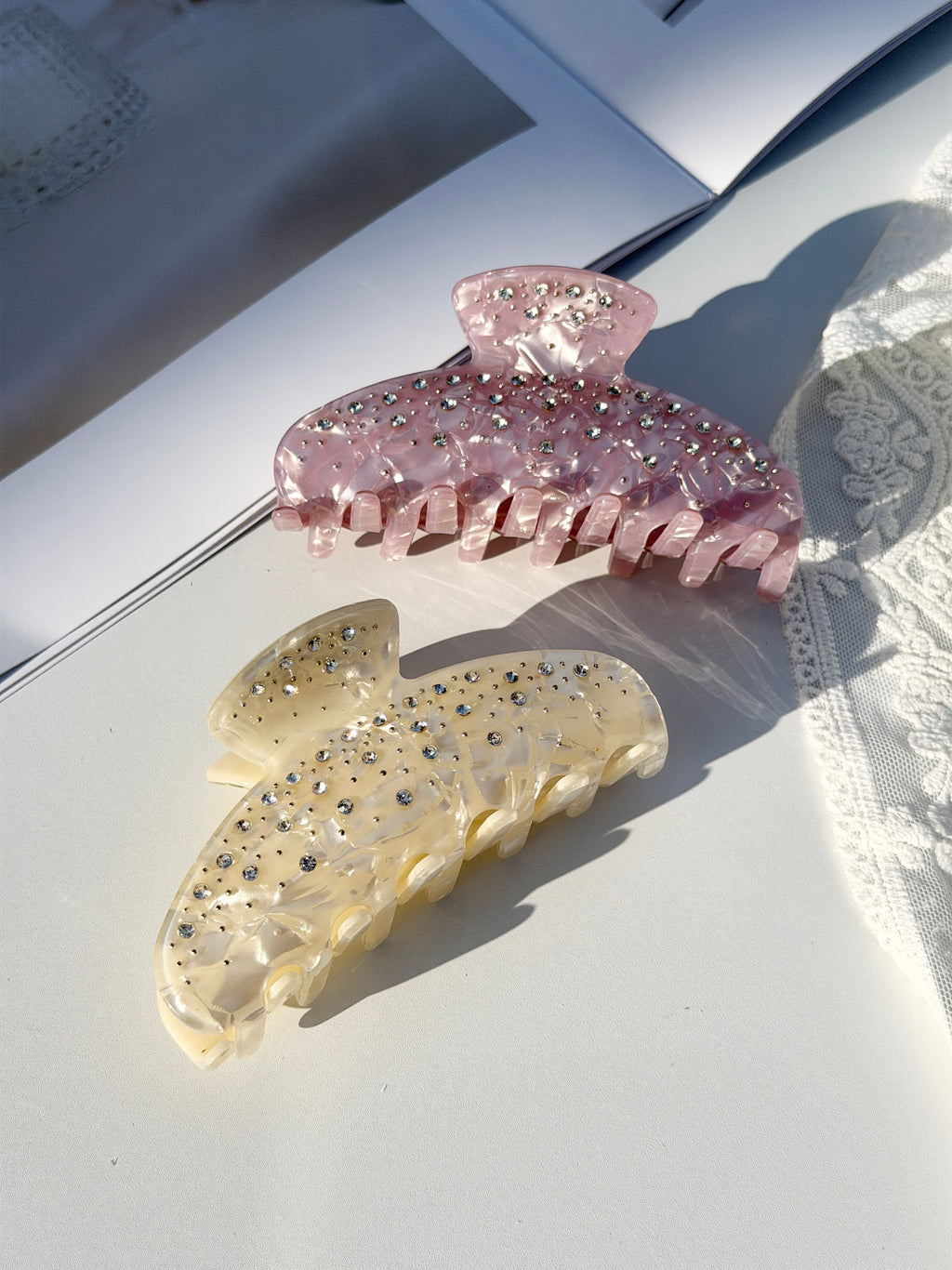 Glitter Crystal Claw Clip