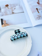 Pearl Checkerboard Hair Claw Clip