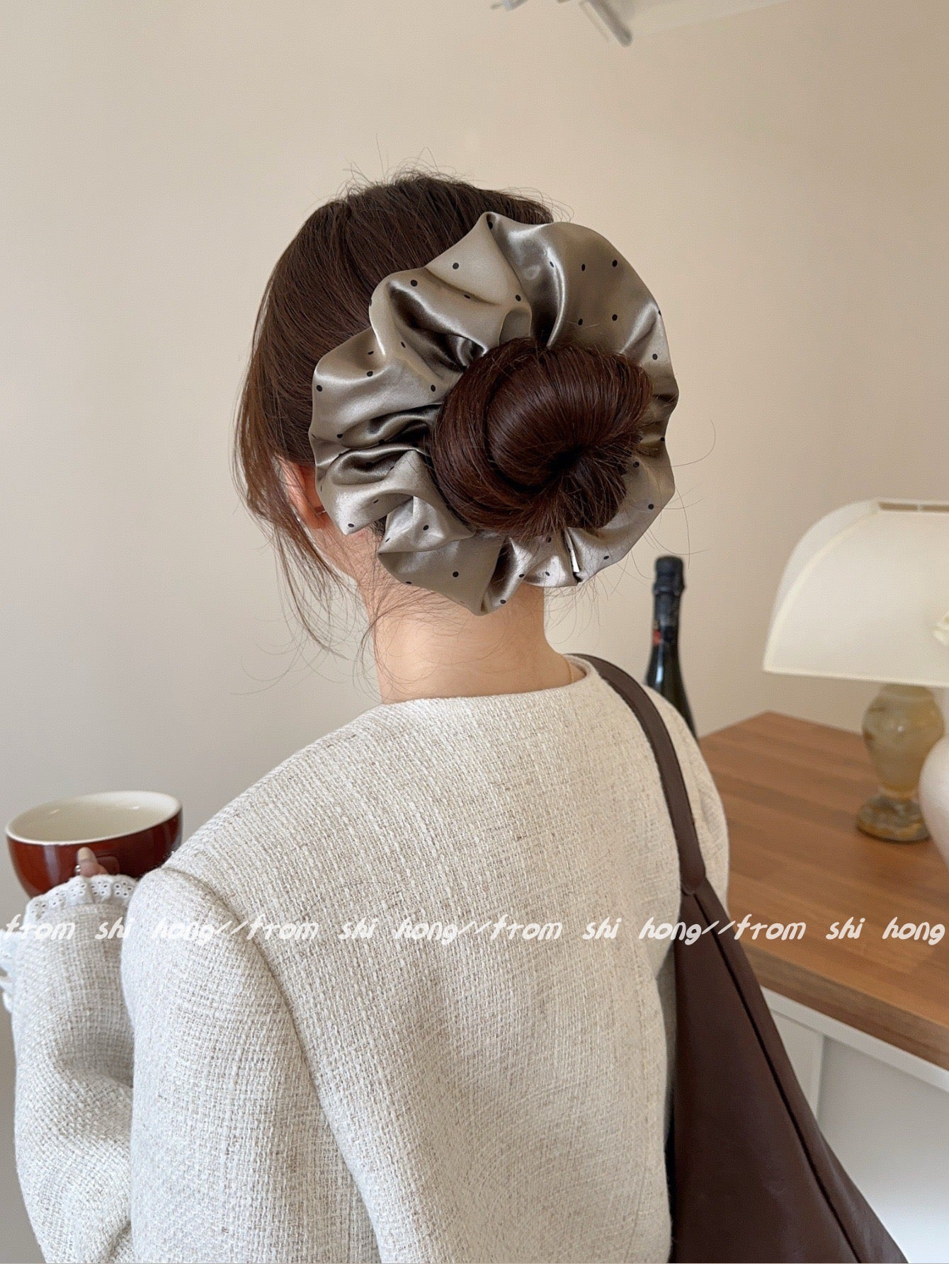 French Satin Ruffle Scrunchie