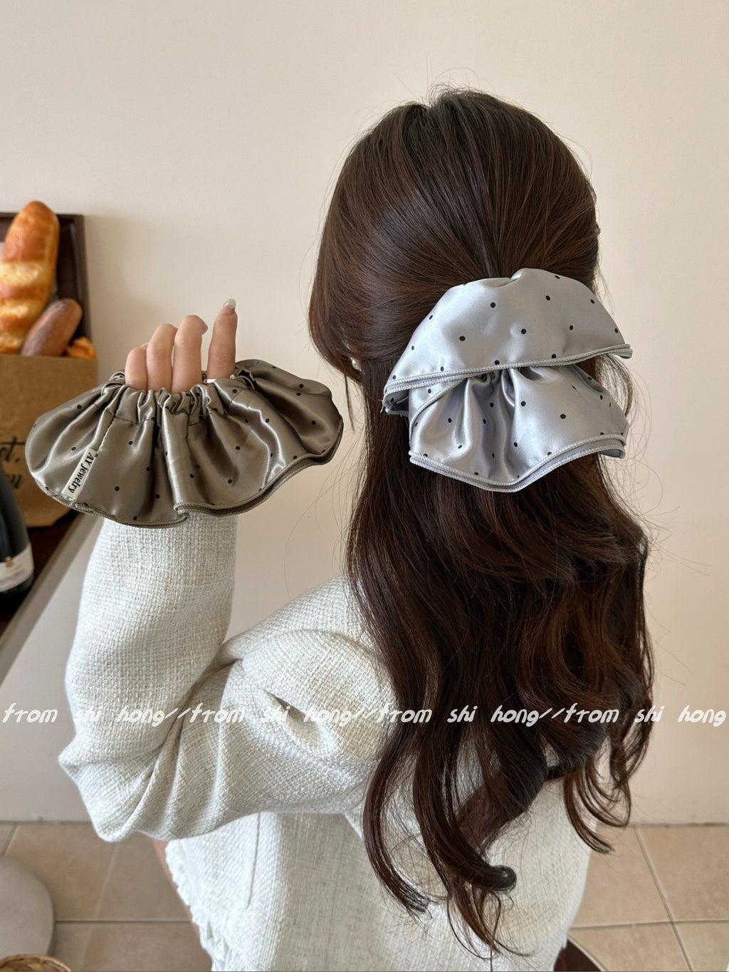 French Satin Ruffle Scrunchie