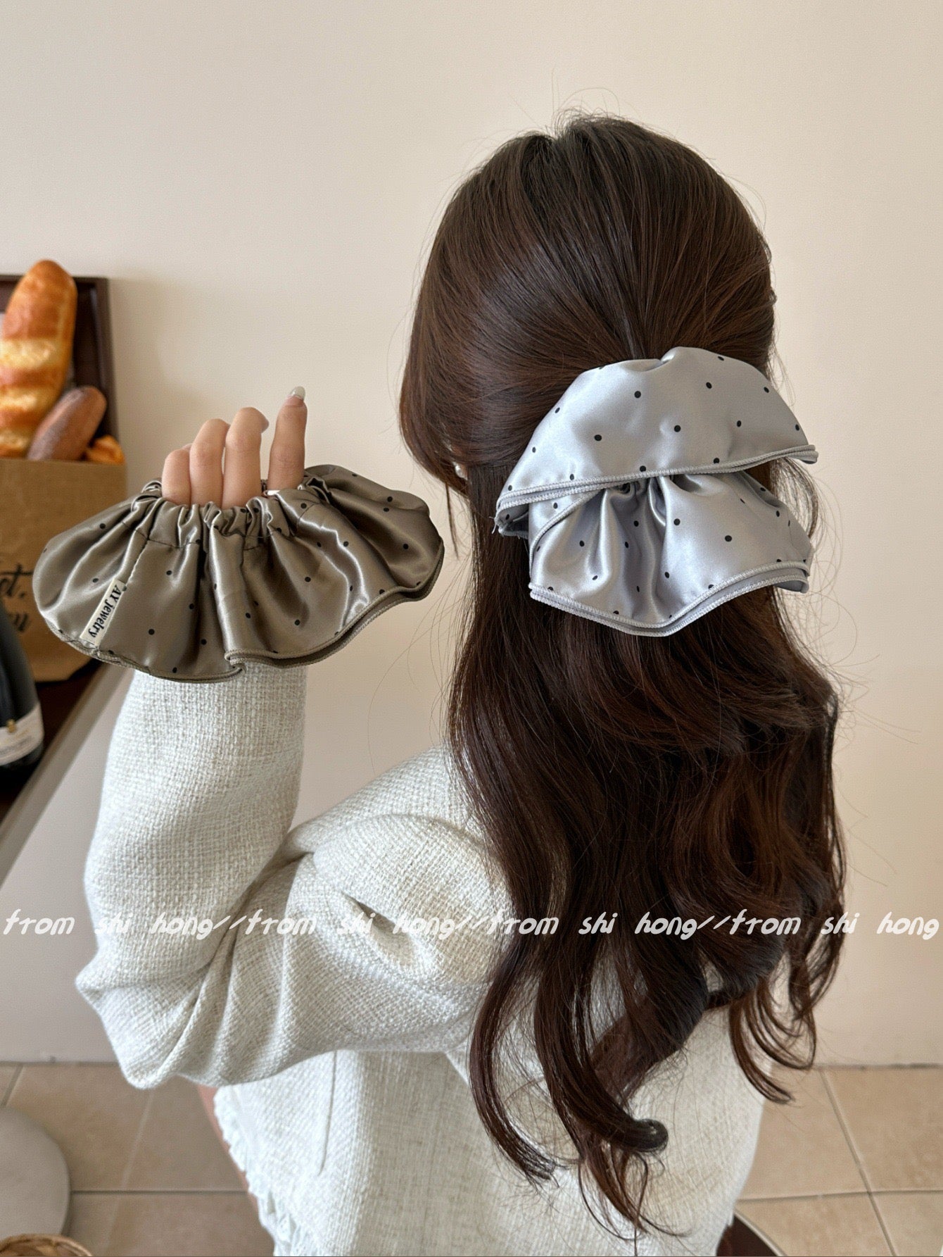 French Satin Ruffle Scrunchie