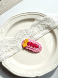 Handmade Pink Embroidered Hair Clip