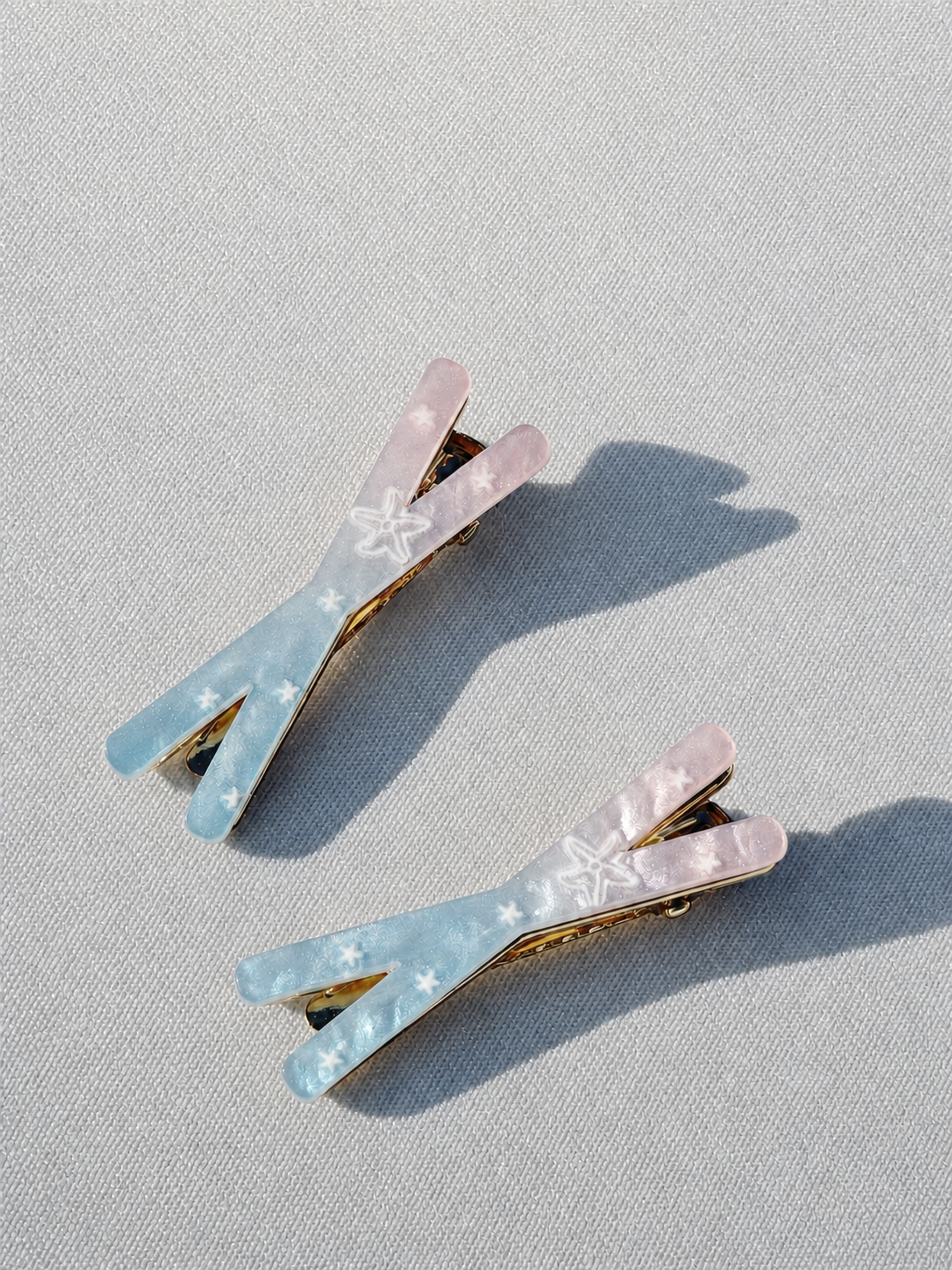 Star Print Y-Shape Duck Bill Hair Clip