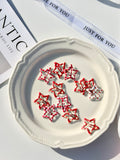 Red Plaid Star Hair Clips Set