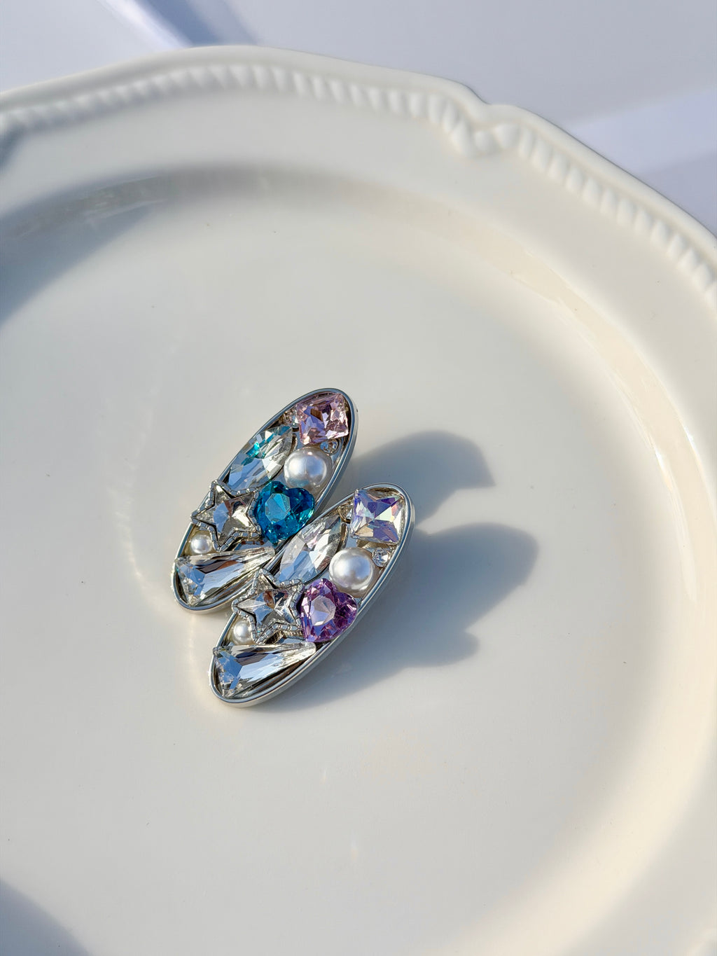 Crystal & Pearl Oval Hair Clip