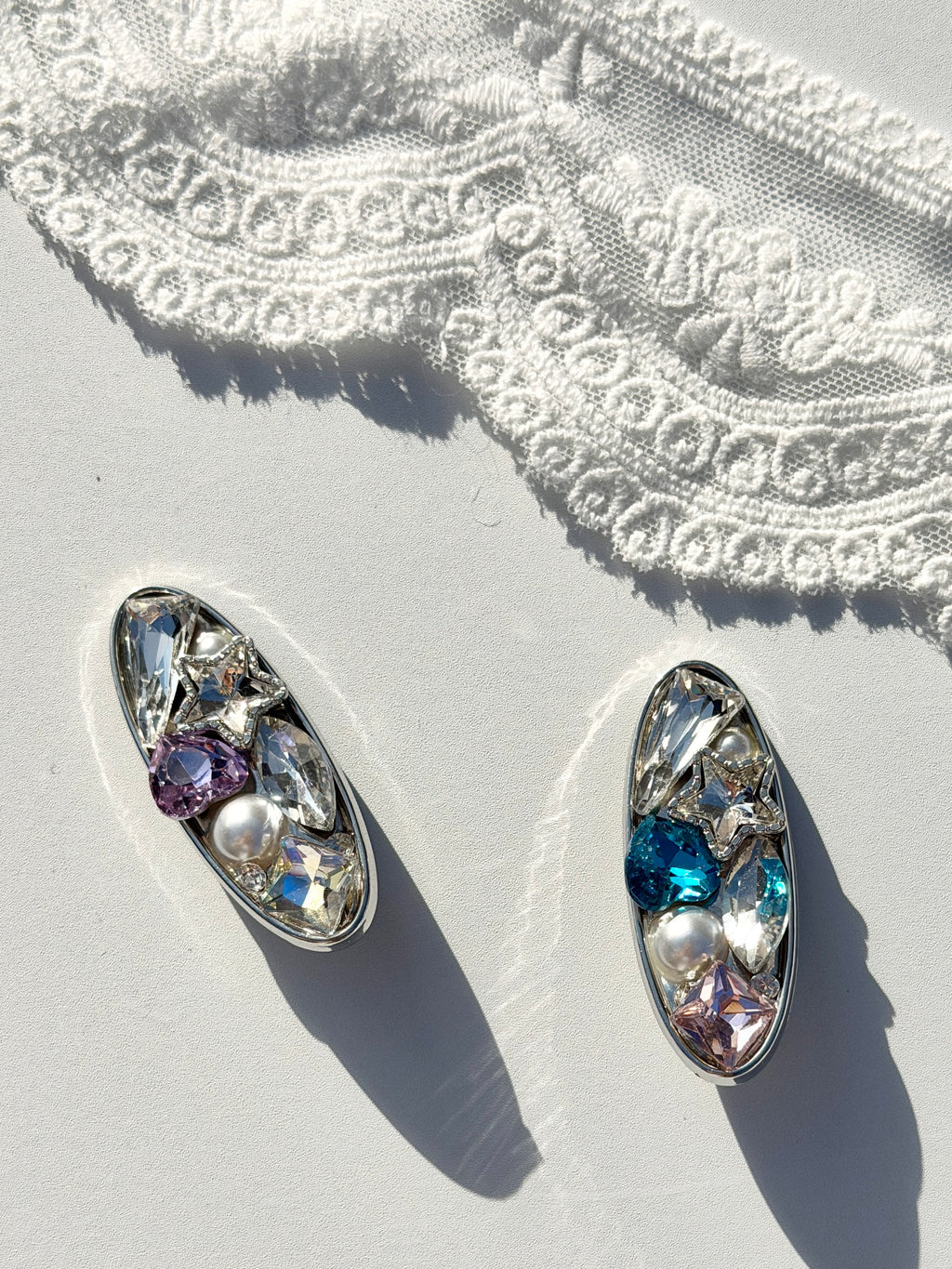 Crystal & Pearl Oval Hair Clip