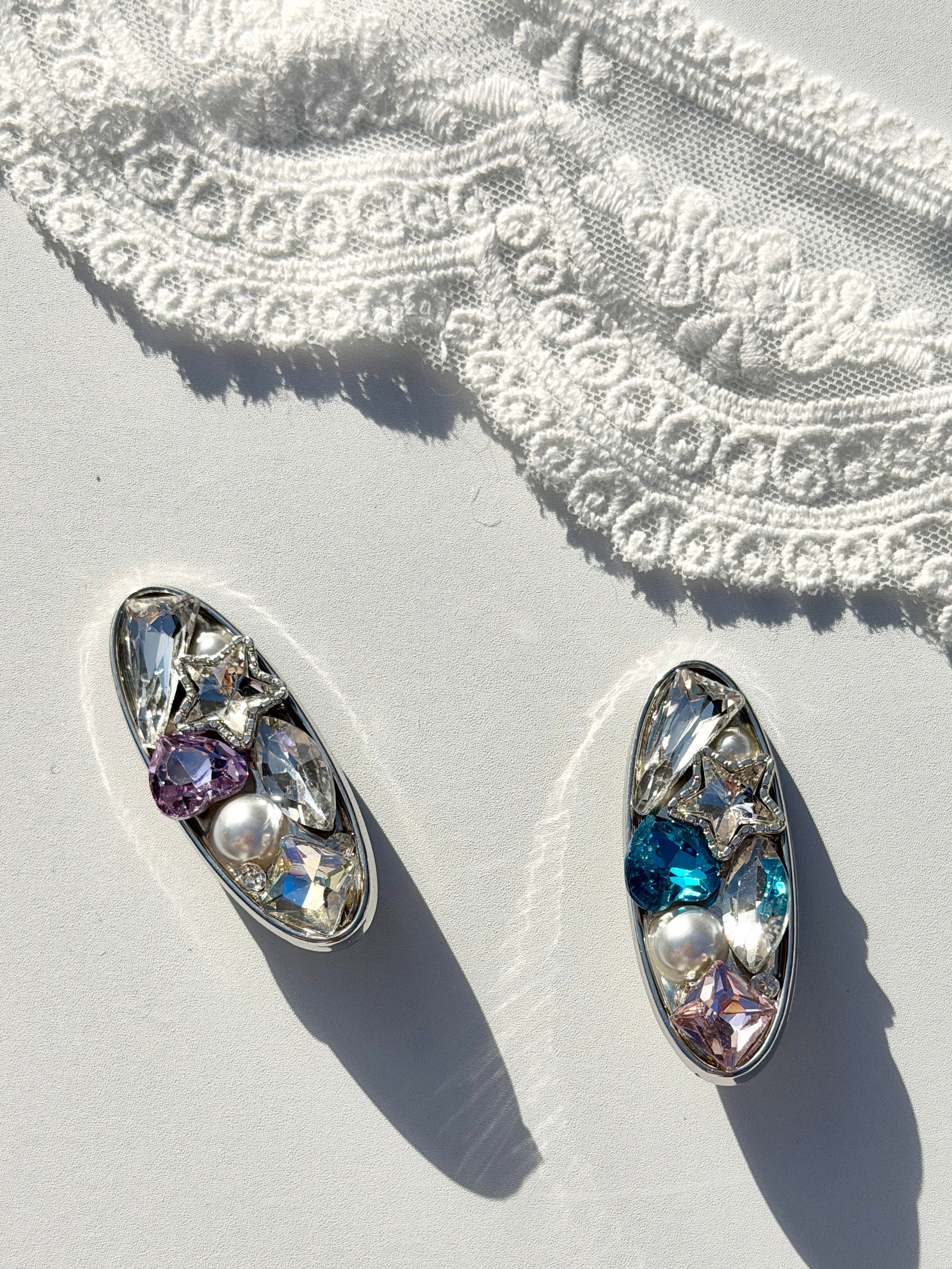 Crystal & Pearl Oval Hair Clip
