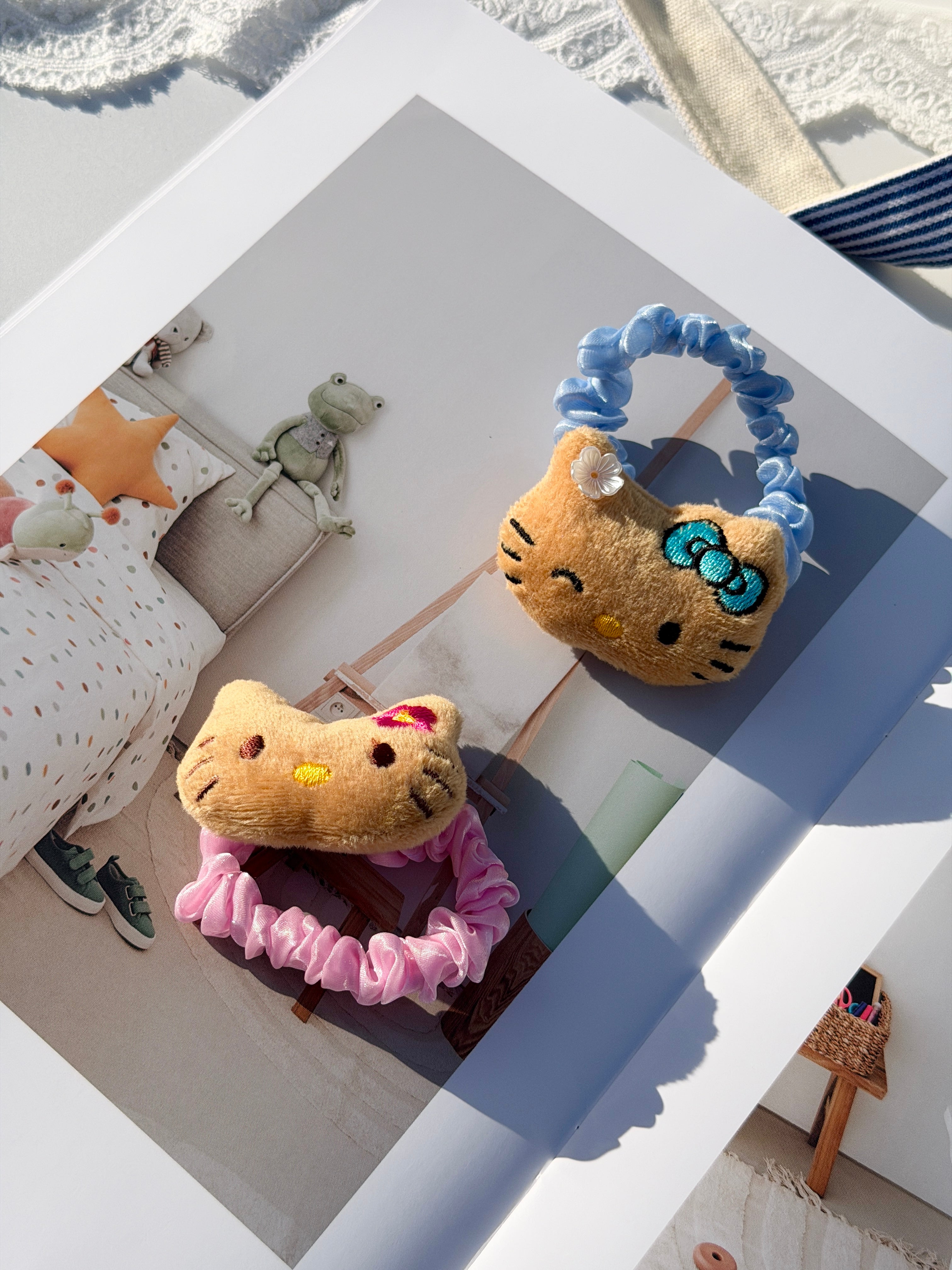 Plush Kitty Cat Scrunchie