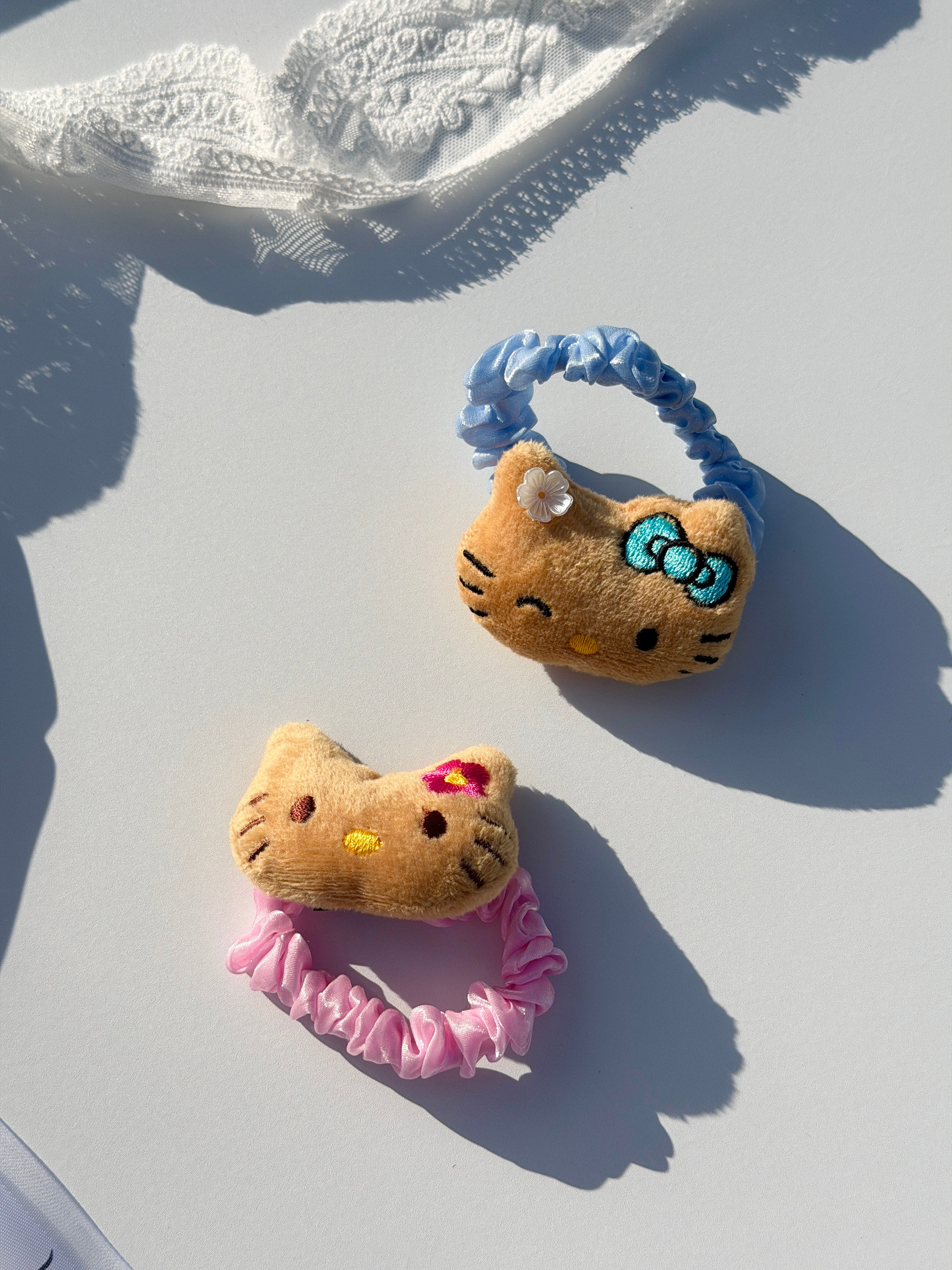 Plush Kitty Cat Scrunchie