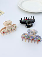 Cherry Rhinestone Claw Clip
