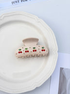 Cherry Rhinestone Claw Clip