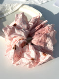 Pink Teddy Bear Lace Ruffle Scrunchie