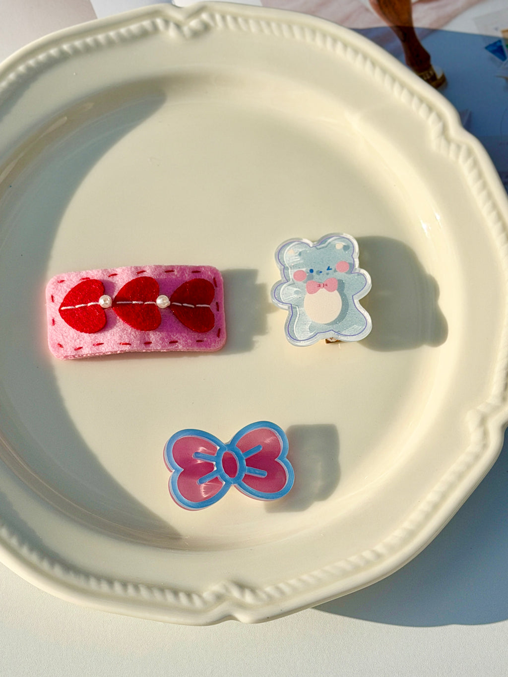 Cute Bear & Bow Hair Clips