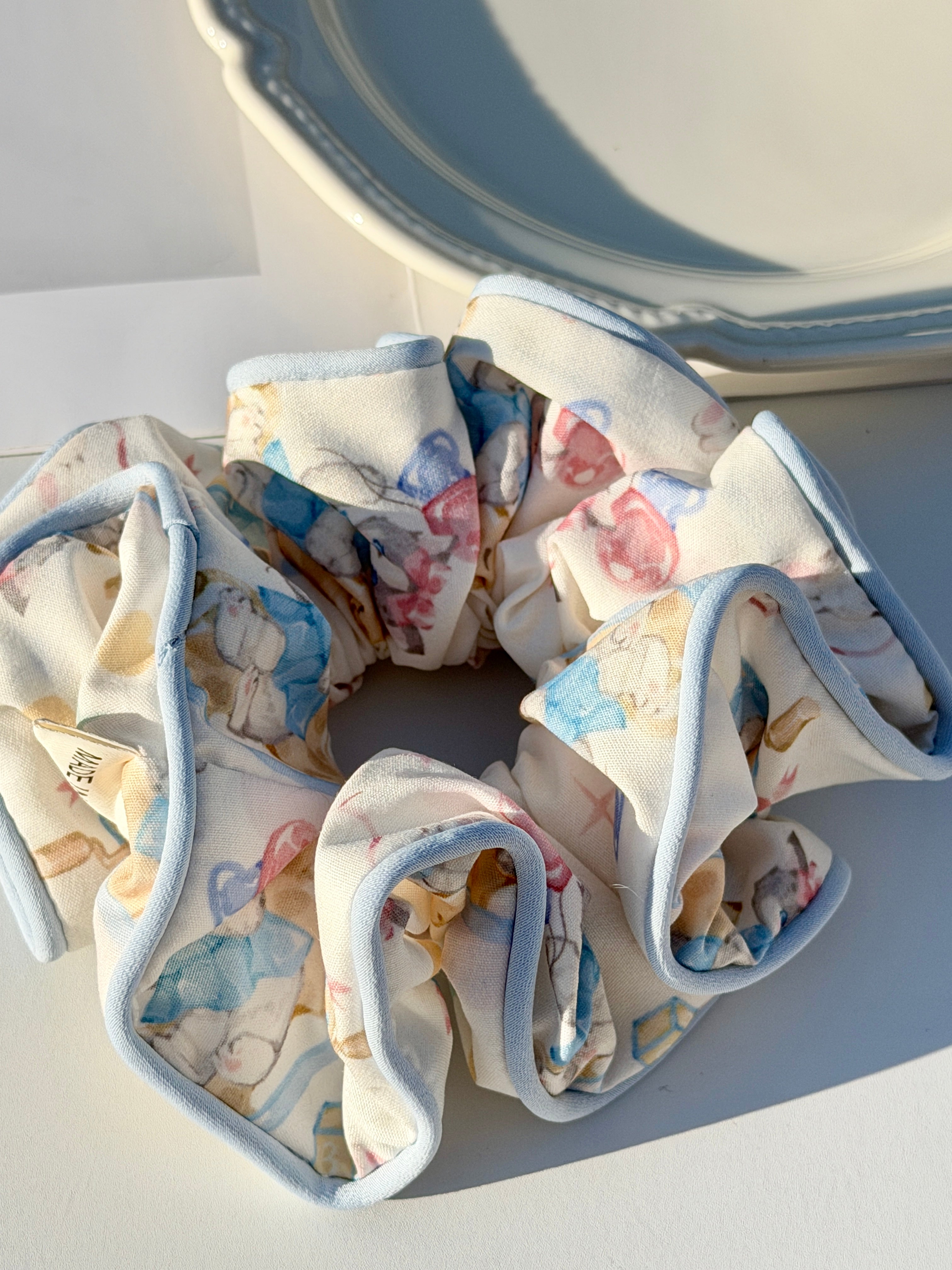 Teddy Bear Print Scrunchie
