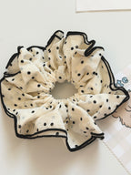 Polka Dot Ruffle Scrunchie