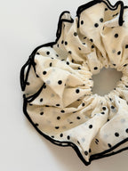 Polka Dot Ruffle Scrunchie