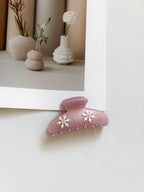 Lilac Snowflake Rhinestone Claw Clip