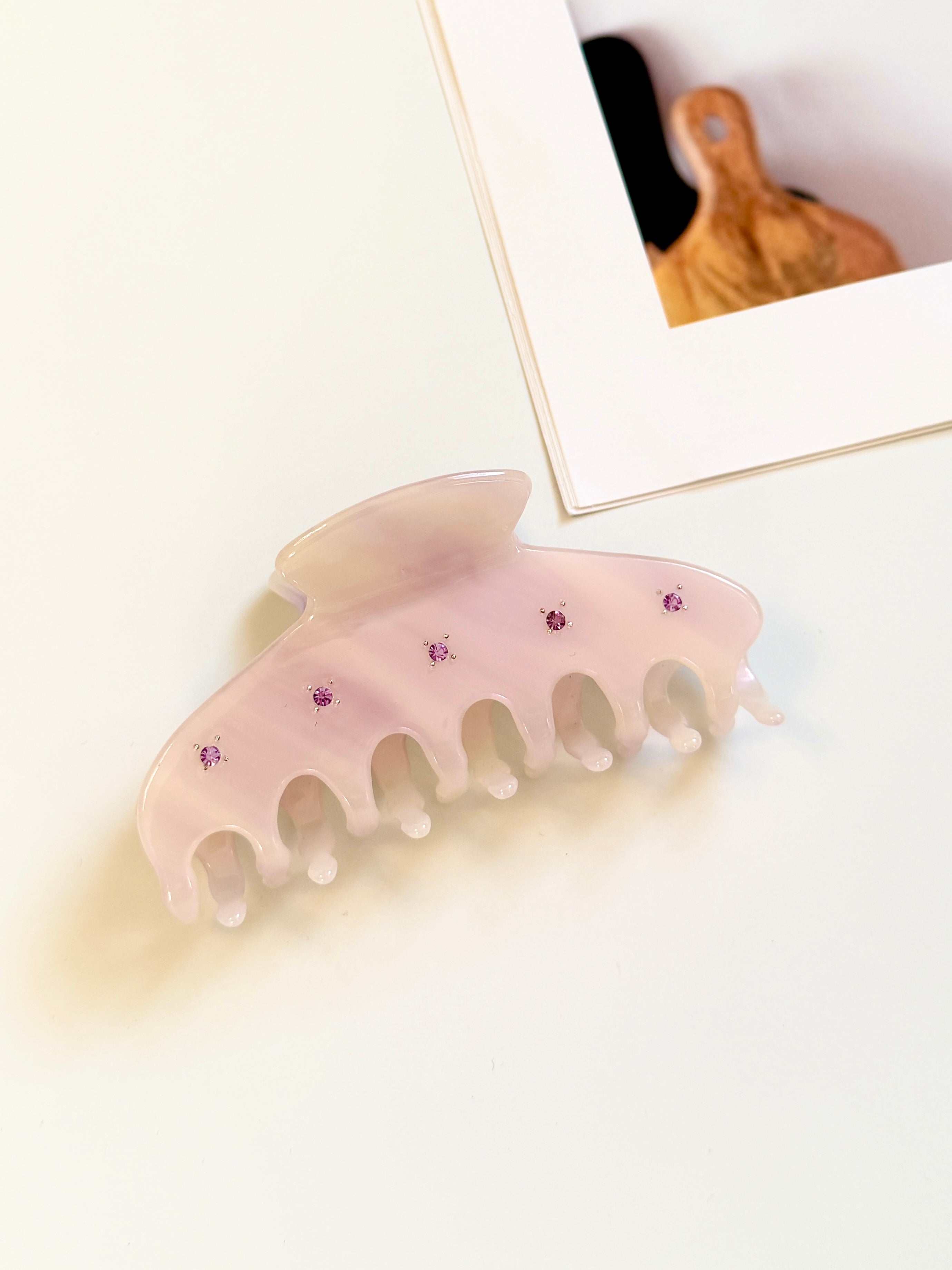 Lilac Rhinestone Claw Clip