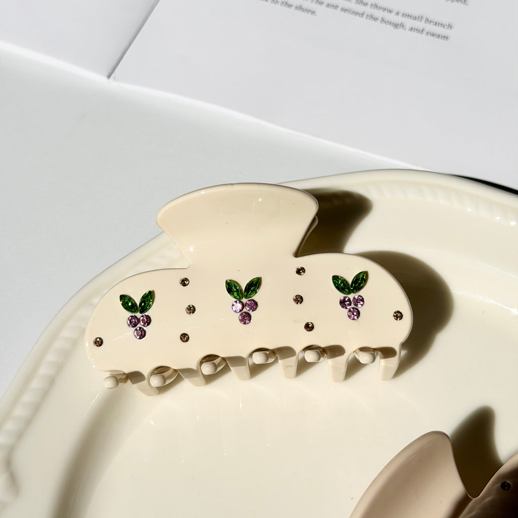 Fruit Rhinestone Jaw Clip