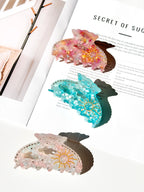Crystal Sun Embroidered Claw Clip