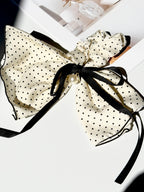 Polka Dot Bow Scrunchie with Pearl