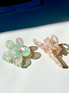 Iridescent Flower & Bow Acetate Hair Clip Set
