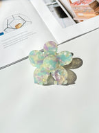 Iridescent Flower & Bow Acetate Hair Clip Set
