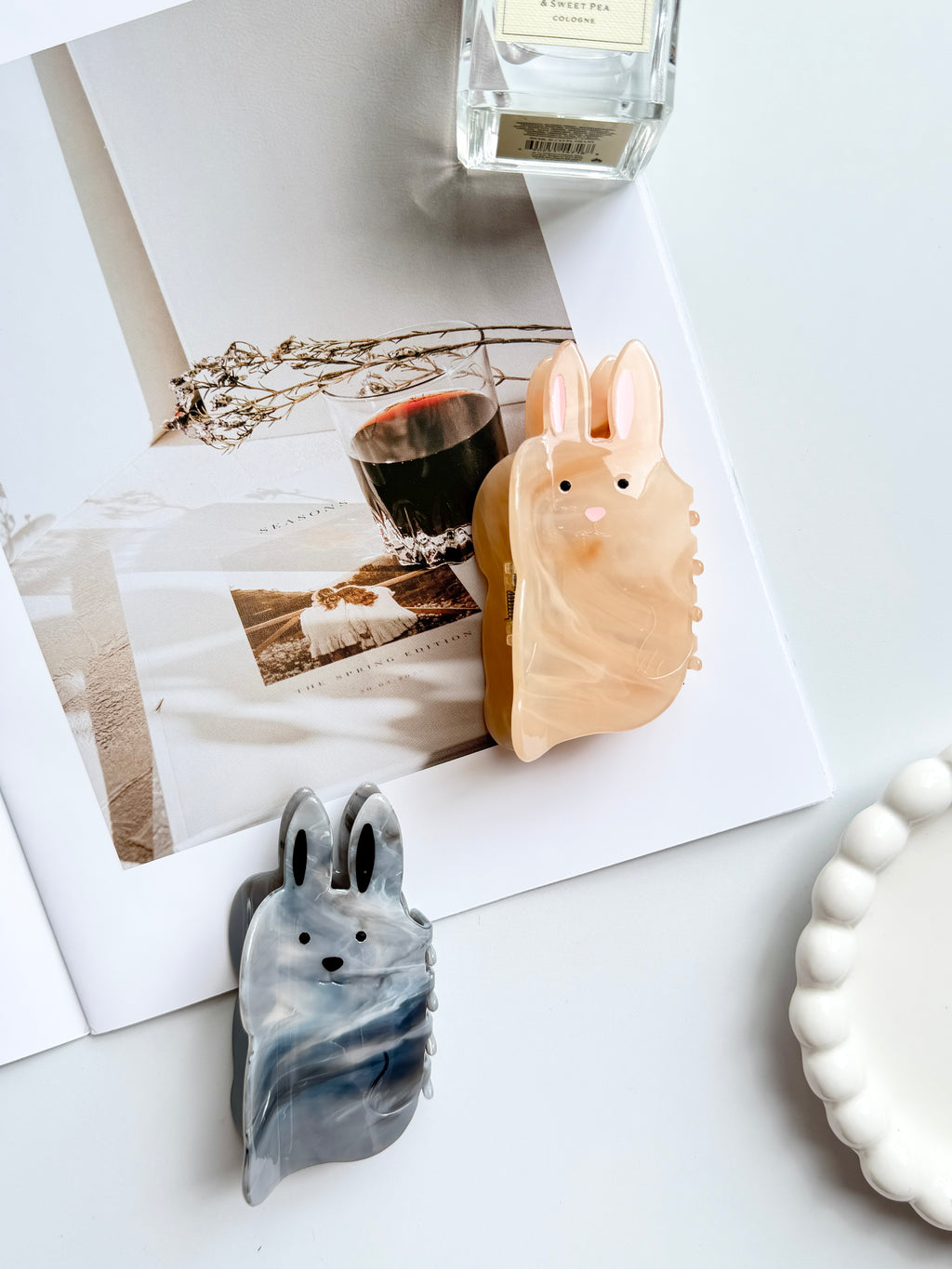 Bunny Acetate Claw Clip