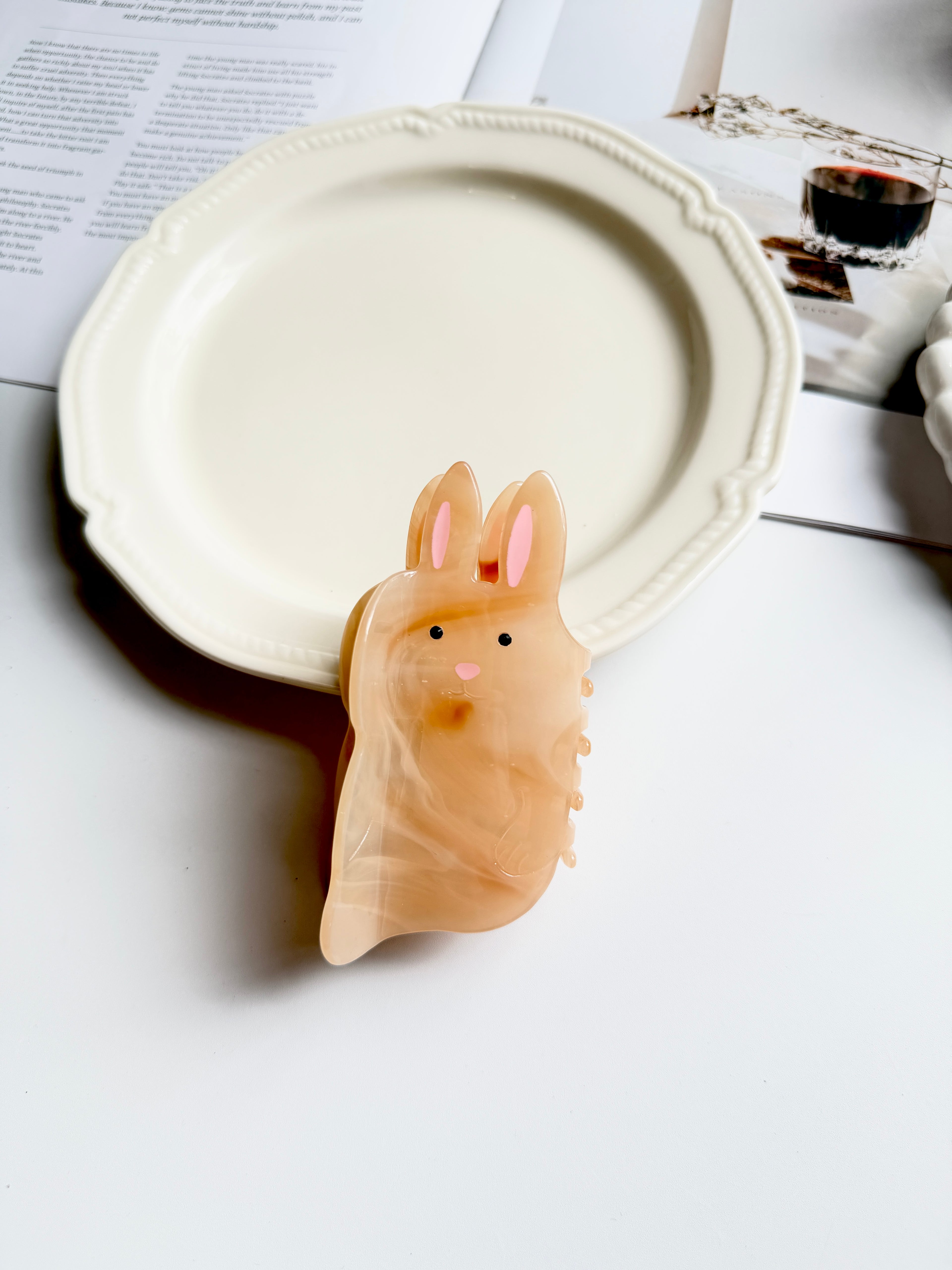 Bunny Acetate Claw Clip