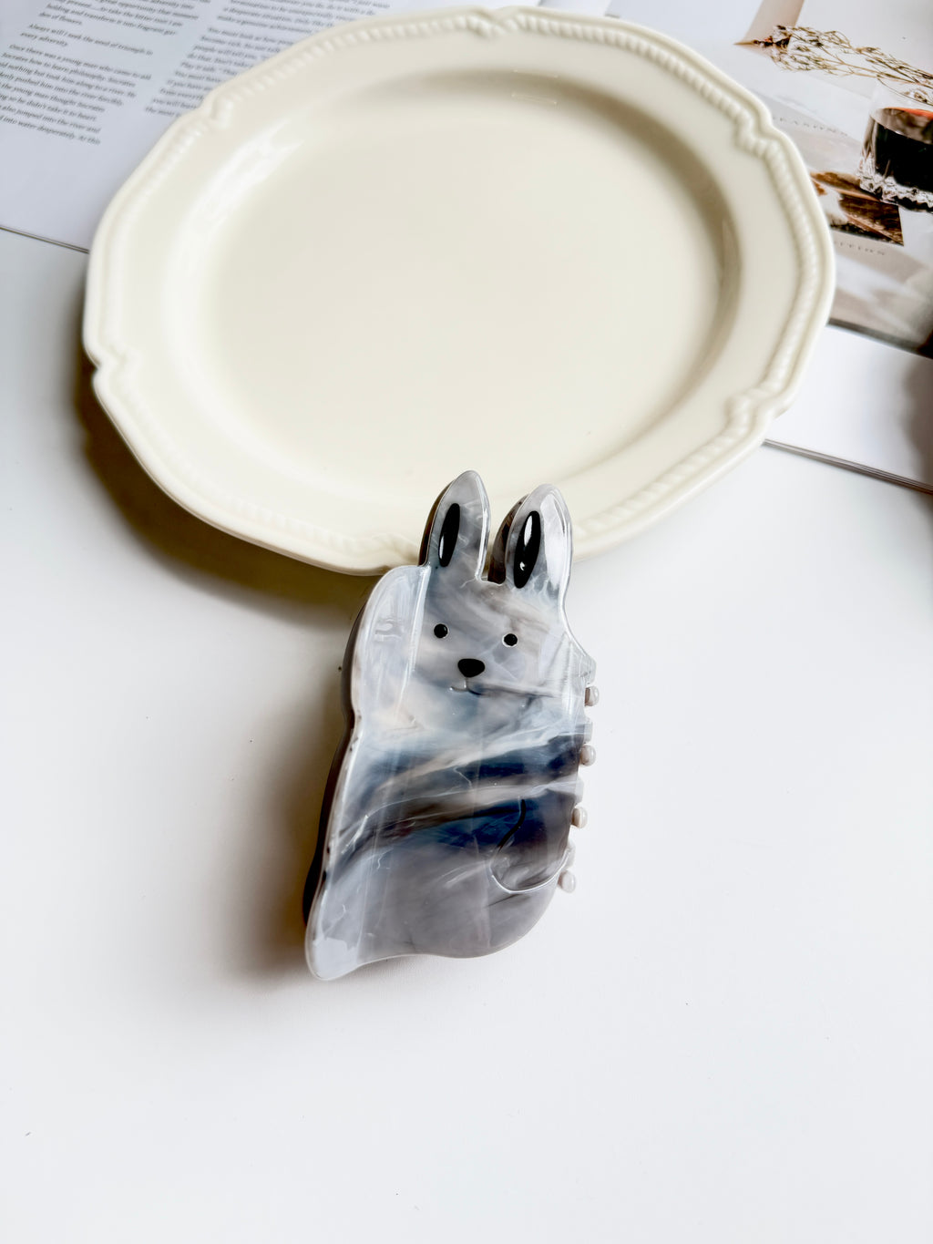 Bunny Acetate Claw Clip