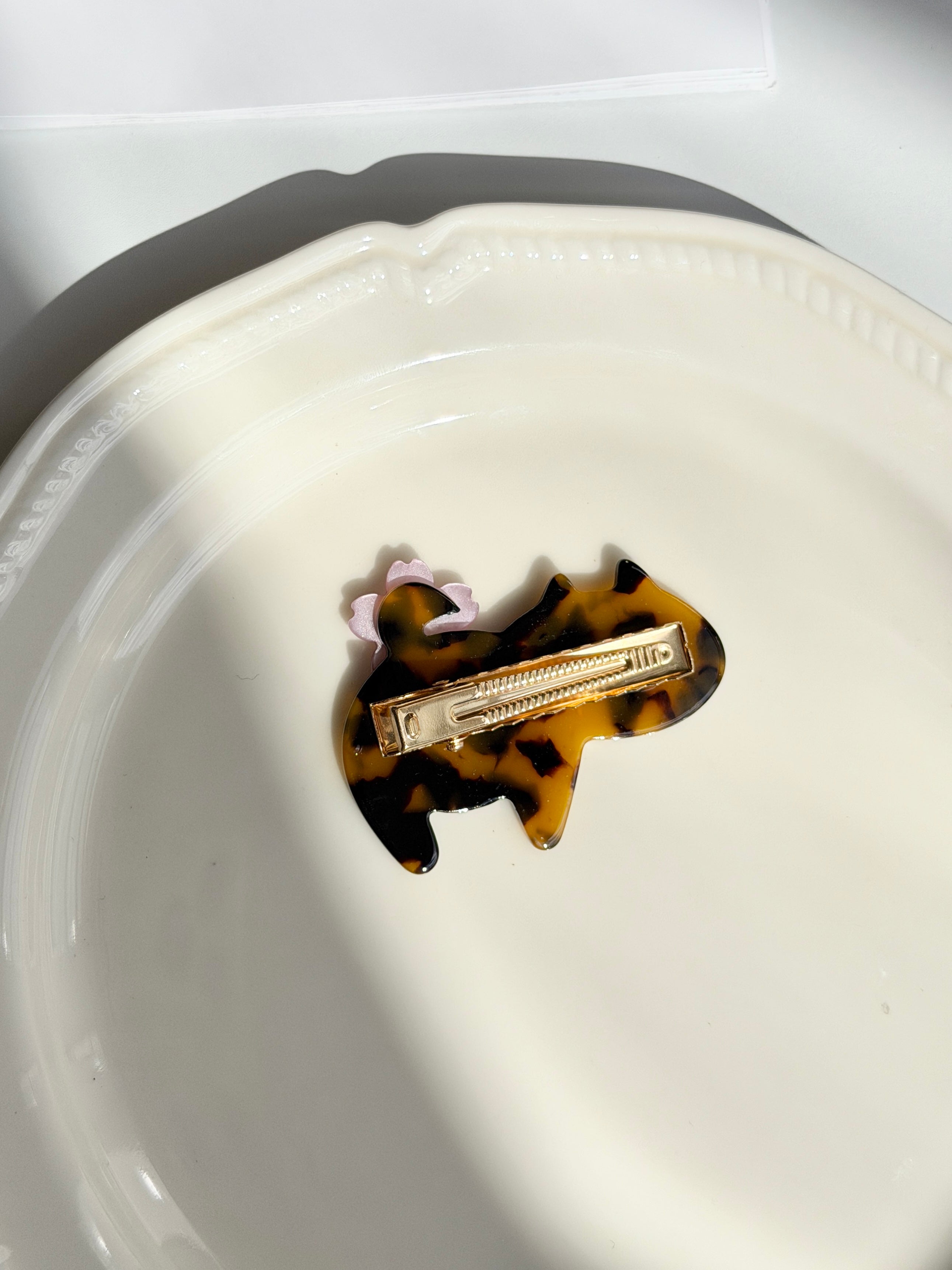 Tortoiseshell Cat Cherry Blossom Claw Clip