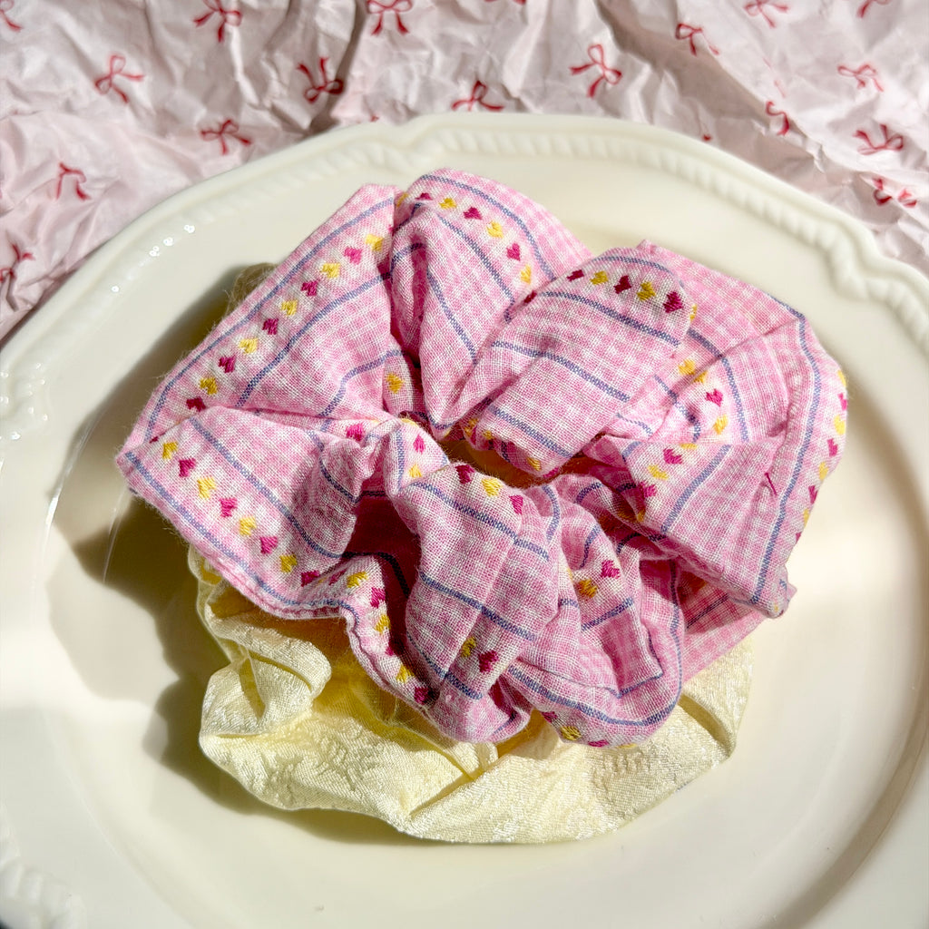 Plaid & Sheer Scrunchie Set
